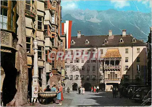 Cartes postales moderne Innsbruck Herzog Friedrich StraBe Mit Nordkette Und Goldenem Dachl