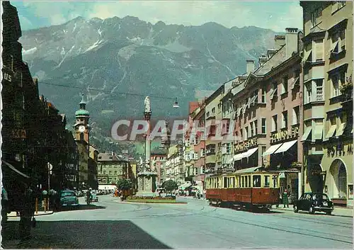 Moderne Karte Innsbruck Maria Theresien StraBe Mit Nordkette Aufnahme Agfacolor Tramway