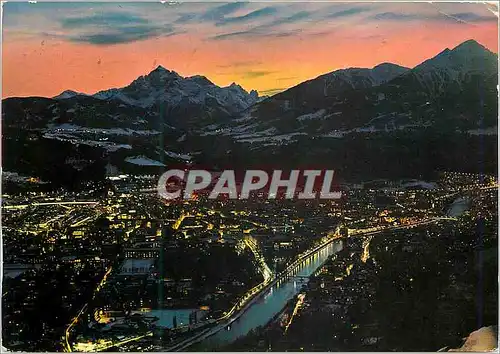 Cartes postales moderne Innsbruck Vue de l'Hungergurg sur la Vulle Vers le Coucher du Soleil