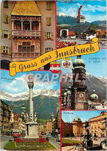 Moderne Karte Innsbruck Tyrol Austria Localite des IX et XII Jeux Olympiques d'Hiver dans les ans 1964 et 1976