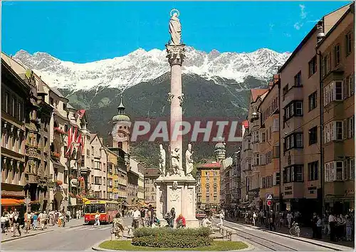 Cartes postales moderne Innsbruck Tirol Austria Maria Theresia Strasse avec la Colonne Ste Anne
