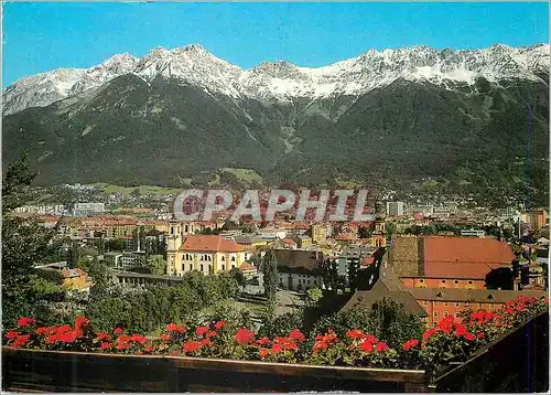 Moderne Karte Innsbruck Tirol Austria Vue sur la Nordkette