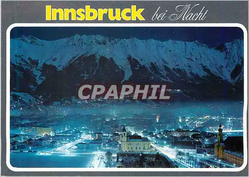 Moderne Karte Innsbruck Bei Nacht Vom Bergisel