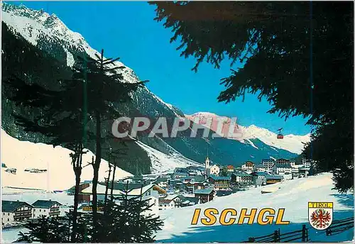 Moderne Karte Ischgl 1376m Paznauntal Tirol Mit Silvretta Seilbahn Autriche