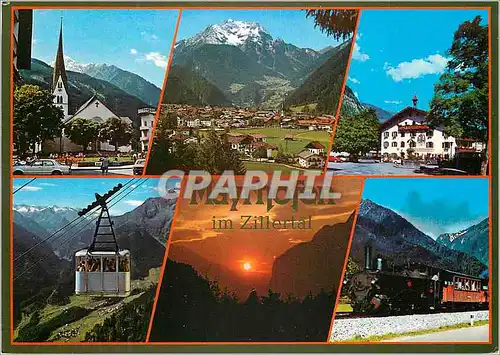 Moderne Karte A 6290 Mayrhofen Zillertal Tirol Train