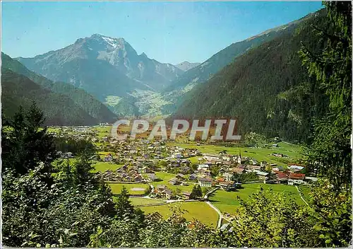 Moderne Karte Mayrhofen 628m im Zillertal Gegen den Grinberg Kopf 2683m Tirol