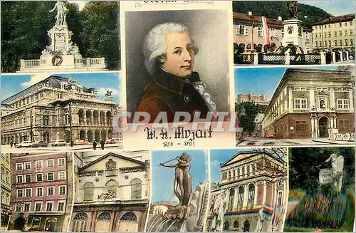 Cartes postales moderne Denkmal Wlun Donkmal Salzburg Stastroper Wien Mozart