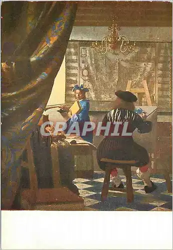 Cartes postales moderne Jan Van Der Meer ou Vermerede Delft Le Paintre dans son Atelier