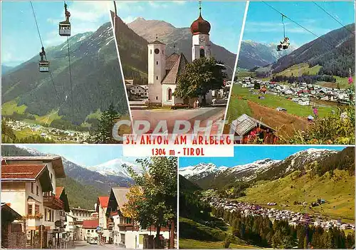 Moderne Karte St Anton am Arlberg 1304m Tirol