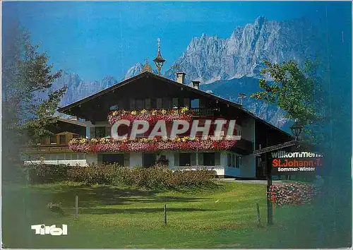 Moderne Karte UrlaubsgruBe aus St Johann in Tirol