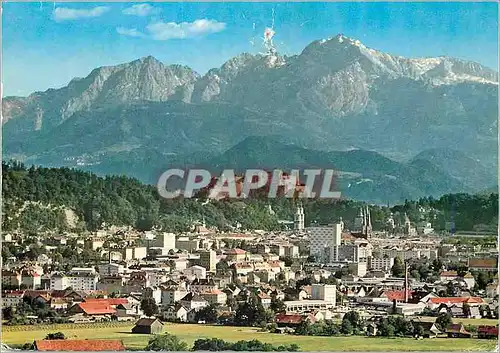 Moderne Karte The Festival City of Salzburg with the Hoher Goll(8278ft)