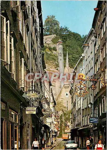 Moderne Karte Festspielstadt Salzburg Getreidegasse Ville du Festival Salzburg Getreidegasse