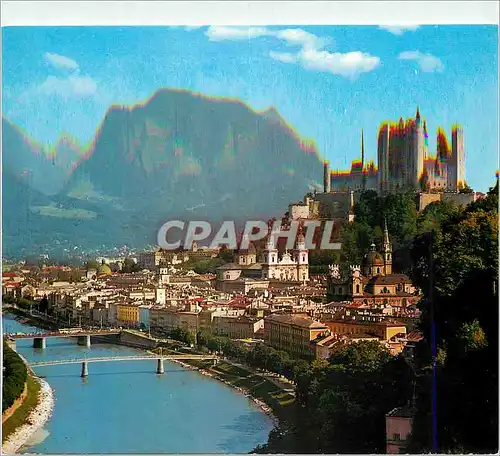 Cartes postales moderne Festspielstadt Salzburg blick auf die Altstadt Festung Und Salzach The Festival City of Salzburg