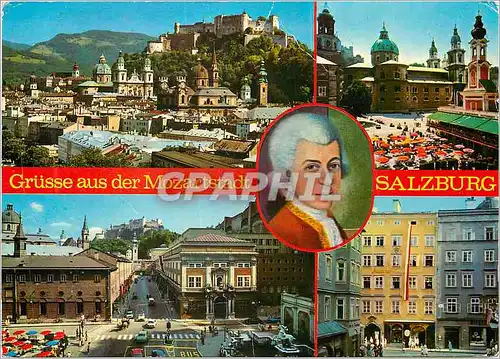 Moderne Karte Mozartstadt Salzburg Austria Salzburg the City Of Mozart