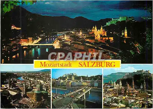 Moderne Karte Mozartstadt Salzburg Mozartstadt Salzburg The City of Mozart viw rom the Fotress