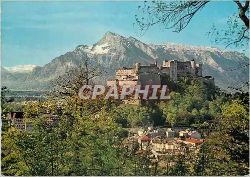 Cartes postales moderne Salzburg Austria The Fortress of Hohensalzburg With the Untersberg