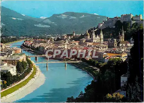 Moderne Karte Salzburg et sa Riviere Salzach