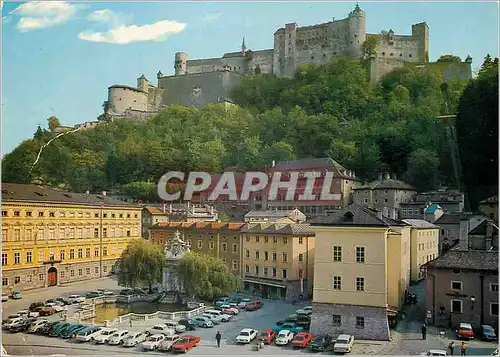 Moderne Karte Festspielstadt Salzburg Place du Chapitre avec le bassin des Cheveaux le Palais de l'Archeveque