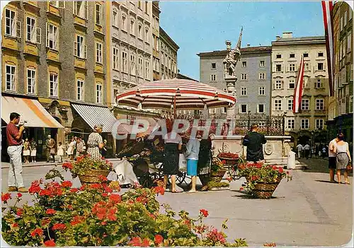 Cartes postales moderne Salzbourg die FuBganger Stadt Alter Markt Mit Floriani Brunnen