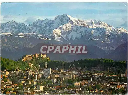 Cartes postales moderne La Ville du Festival Salzbourg avec la Hoher Goll (Alt 2523m)