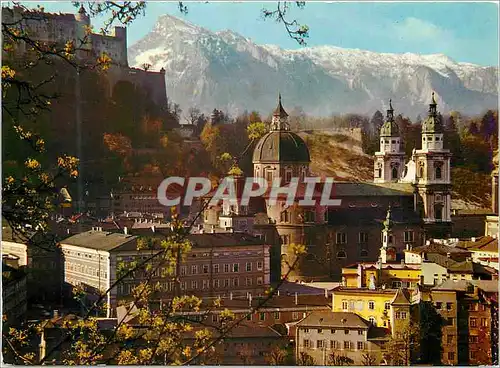 Cartes postales The Festival City of Salzburg View to the Cathedral the Fortress and the Untersberg