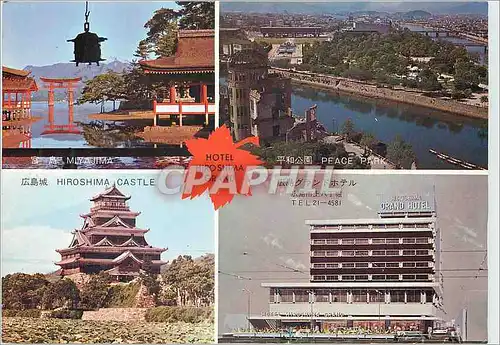 Moderne Karte MiyaJima Hiroshima Castle Peace Park Grand Hotel