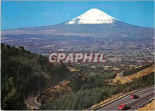 Moderne Karte Mt Fuji The Holy Peak of Japan Releals its Perfect Cone Against Blue Sky In the Loreground is Go
