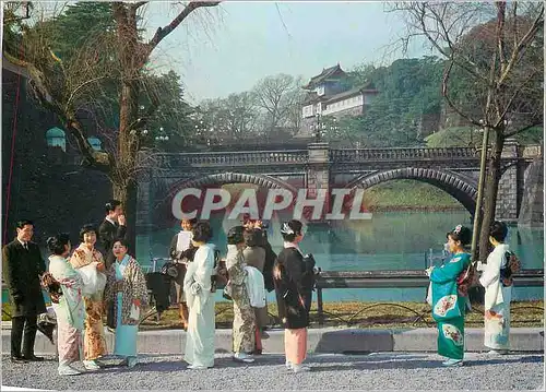 Moderne Karte Nijubashi or Double Bridge Famed Bridge Span the Moat Surrounding Imperial Palace Tokyo