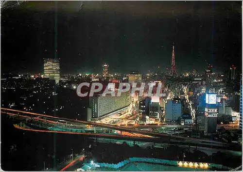 Cartes postales moderne Le Quartier de Akasaka a Tokio au Soir