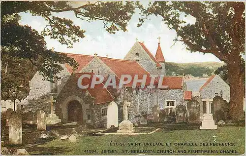 Cartes postales Eglise Saint Brelade et Chapelle des Pecheurs Jersey