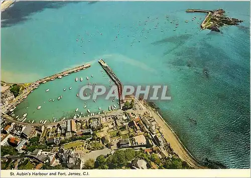 Cartes postales moderne St Aubin's Harbour and fort Jersey