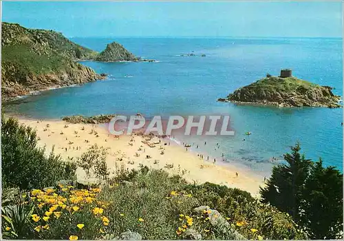 Moderne Karte Portelet Bay Jersey CI a beautiful Sandy Cove on the Island's South West Coast