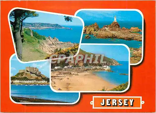 Cartes postales moderne Beauport Bay Corbiere Lighthouse Mont Orgueil Castle Greve de Lecq Jersey