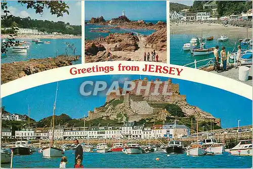 Cartes postales moderne Greetings from Jersey la plus grande des Iles Anglo Normandes et la plus au Sud