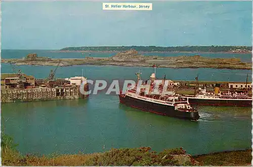 Moderne Karte St Helier Harbour Jersey Bateau