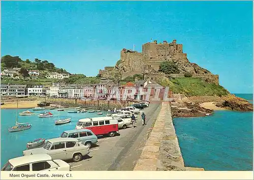 Moderne Karte Mont Orgueil Castle Jersey CI