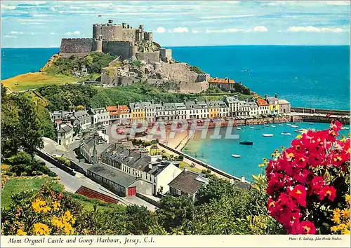 Moderne Karte Mont Orgueil and Gorey Harbour Jersey CI