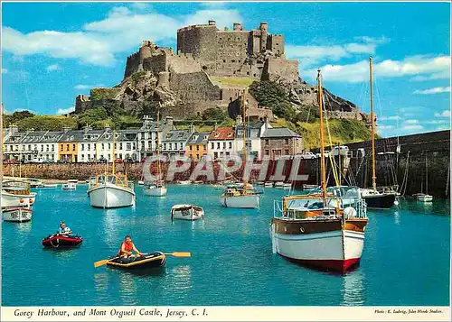 Cartes postales moderne Gorey Harbourand Mont Orgueil Castle Jersey CI