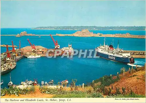 Cartes postales moderne The Harbour and Elizabeth Castle St Helier Jersey CI Bateau Sealink