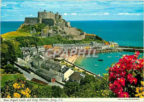 Cartes postales moderne Mont Orgueil Castle and Gorey Harbour Jersey CI