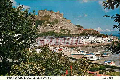 Moderne Karte Mont Orgueil Castle Jersey CI
