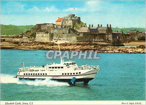 Cartes postales moderne Elizabeth Castle Jersey CI Bateau