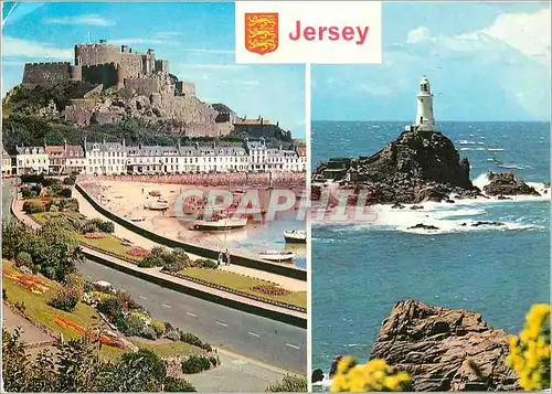 Cartes postales moderne Mont Orgueil Castle and la Corbiere Jersey CI