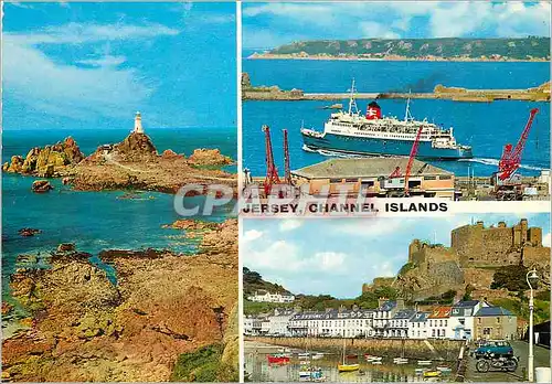 Cartes postales moderne Jersey Channel Islands St Helier Harbour Corbiere Lighthouse Gorey Harbour