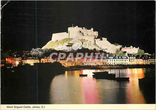 Moderne Karte Mont Orgueil Castle Jersey CI