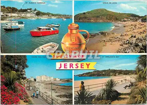 Cartes postales moderne Souvenir of Jersey St Aubin's Harbour Havre des Pas Greve de Leco St Brelade's Bay