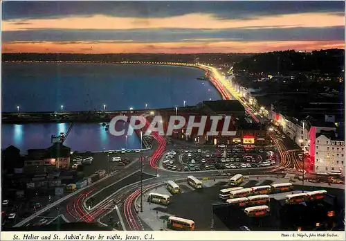 Cartes postales moderne St Helier and St Aubin's Bay By Night Jersey CI