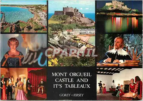 Moderne Karte Mont Orgueil Castle and It's Tableaux Gorey Jersey