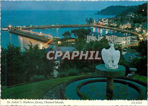Moderne Karte St Aubin's Harbour Jersey Channel Islands