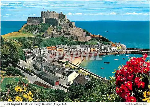 Cartes postales moderne Mont Orgueil Castle and Gorey Harbour Jersey CI